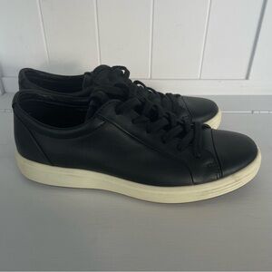 ECCO Men's Soft 7 City Tie Sneaker, Black, 6-6.5 Size 40